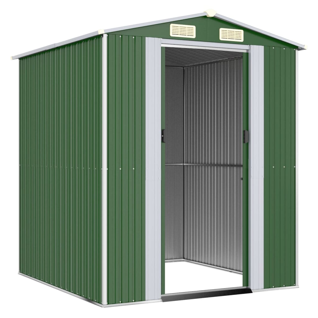 NNEVL Garden Shed Green 192x191x223 cm Galvanised Steel-2
