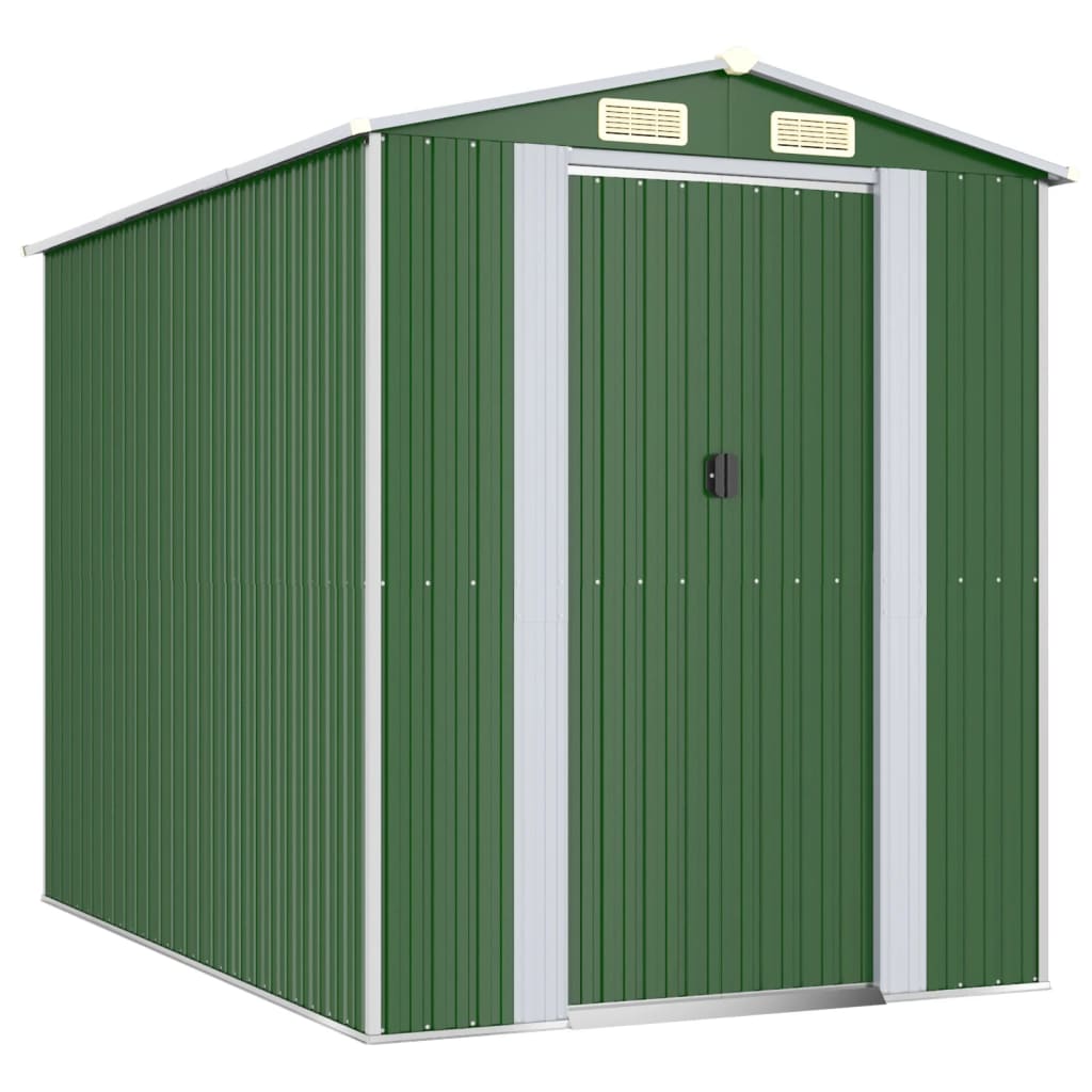 NNEVL Garden Shed Green 192x274x223 cm Galvanised Steel-1