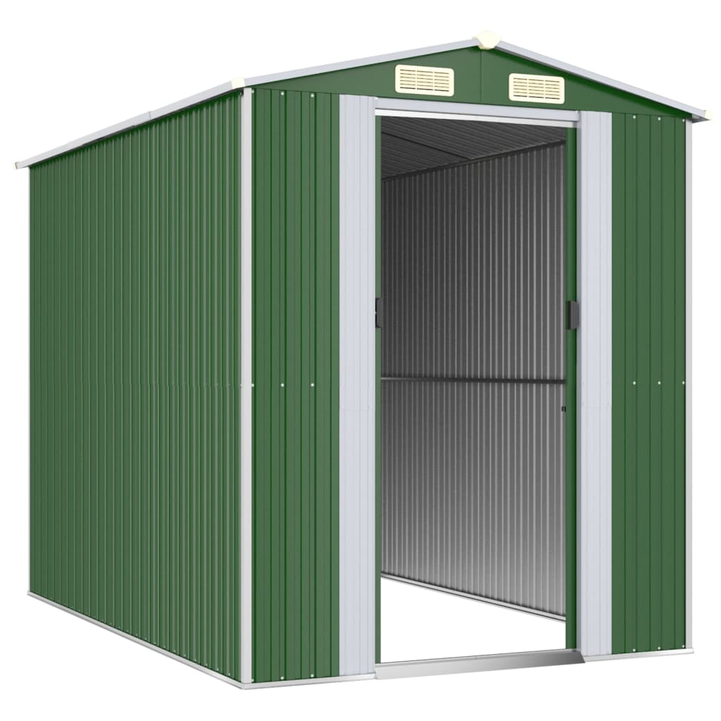 NNEVL Garden Shed Green 192x274x223 cm Galvanised Steel-2