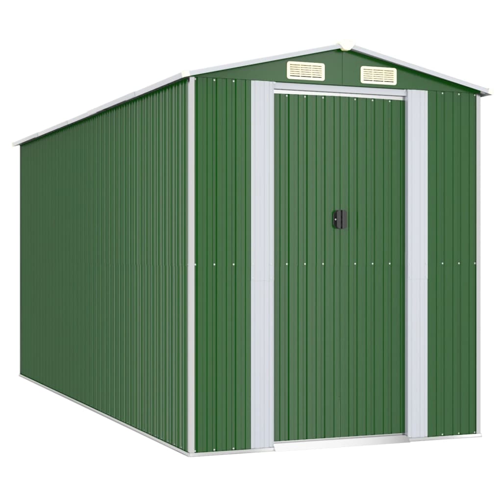 NNEVL Garden Shed Green 192x440x223 cm Galvanised Steel-1