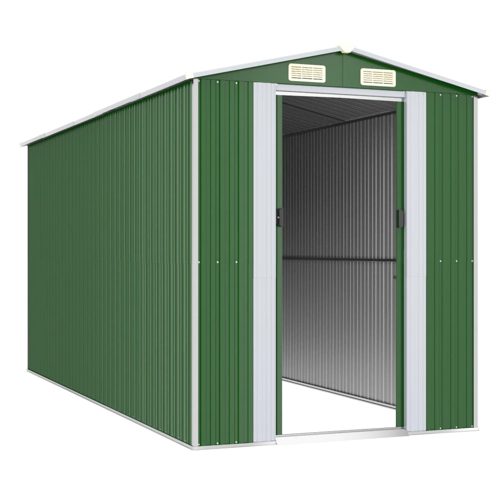 NNEVL Garden Shed Green 192x440x223 cm Galvanised Steel-2