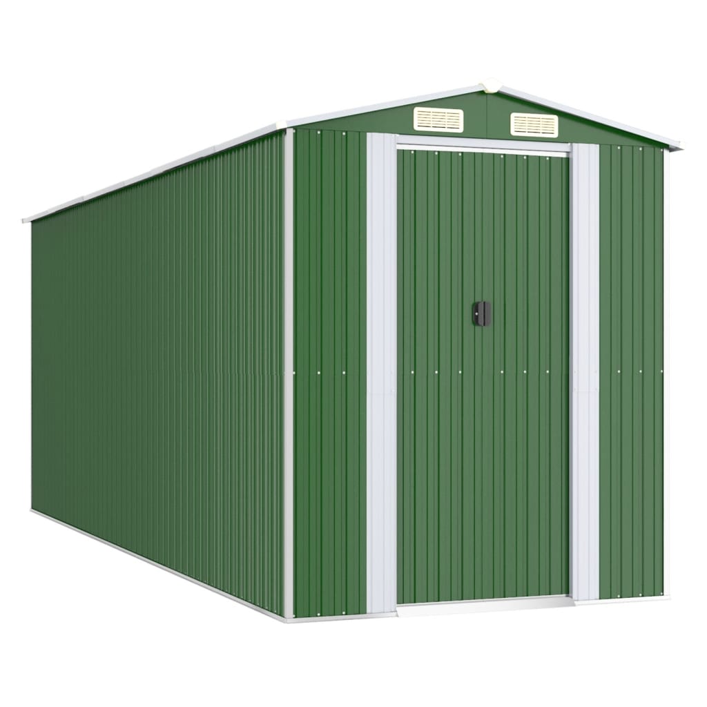 NNEVL Garden Shed Green 192x523x223 cm Galvanised Steel-1
