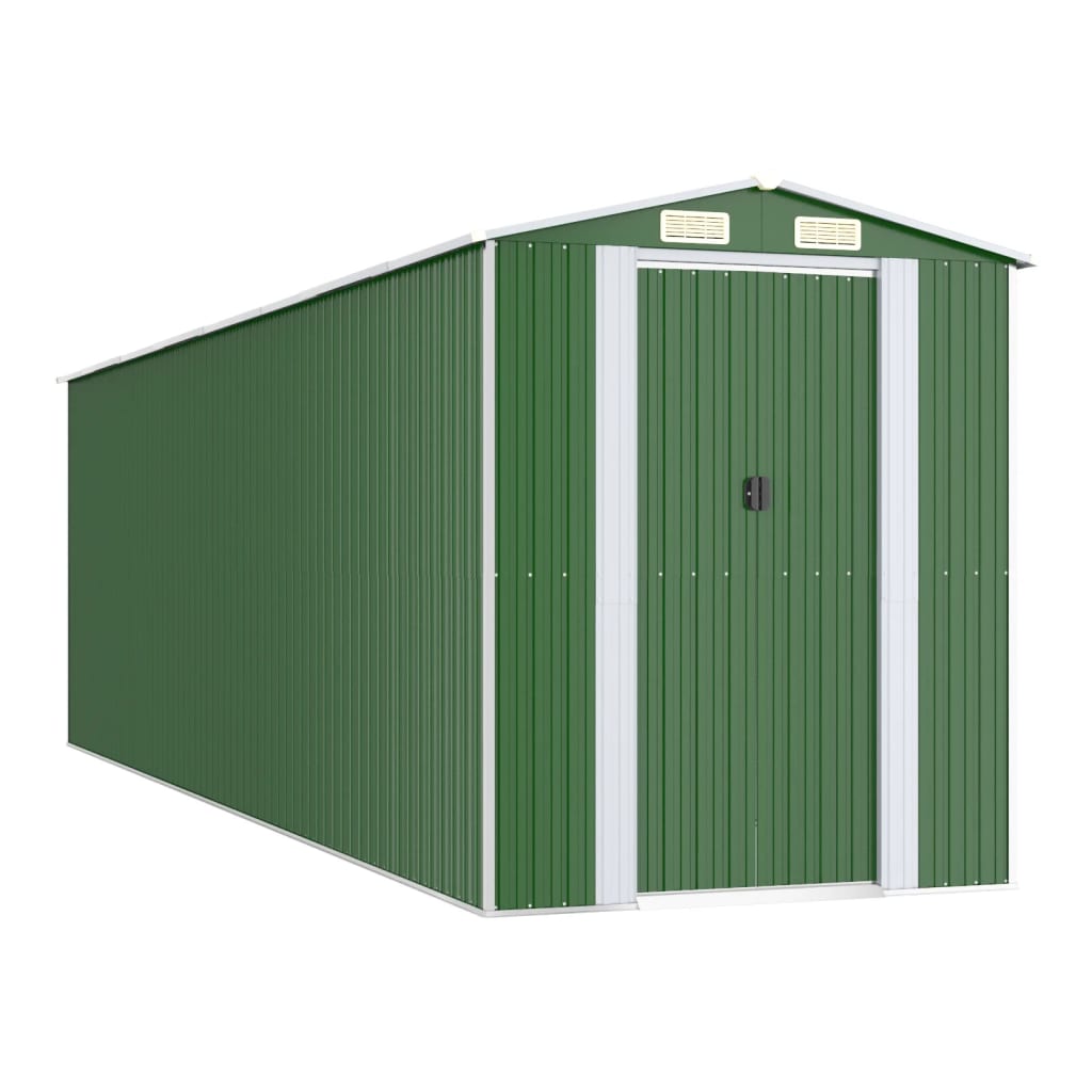 NNEVL Garden Shed Green 192x689x223 cm Galvanised Steel-1
