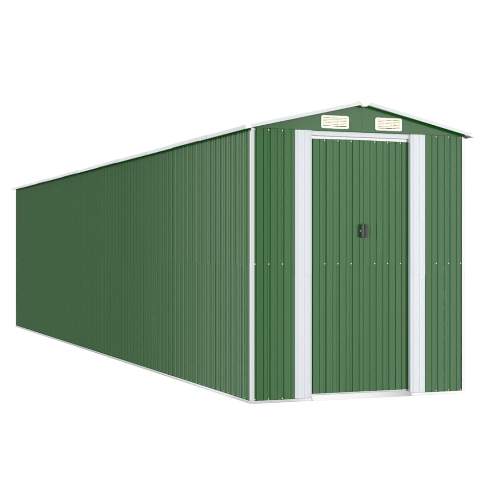 NNEVL Garden Shed Green 192x938x223 cm Galvanised Steel-1