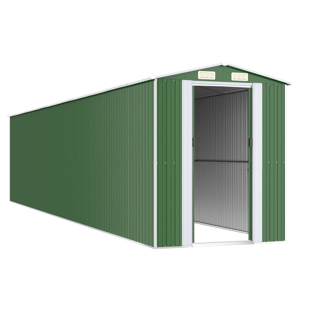 NNEVL Garden Shed Green 192x938x223 cm Galvanised Steel-2