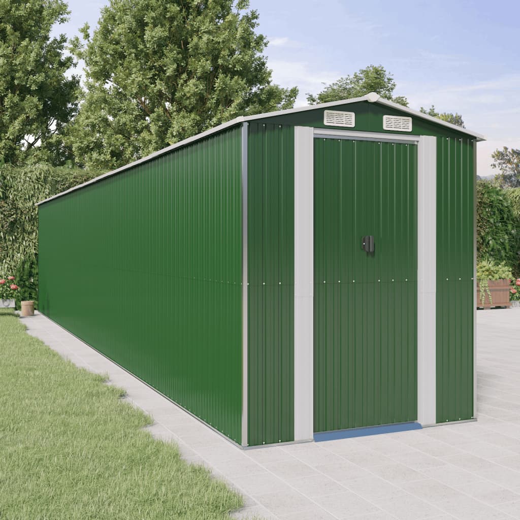 NNEVL Garden Shed Green 192x1021x223 cm Galvanised Steel-0