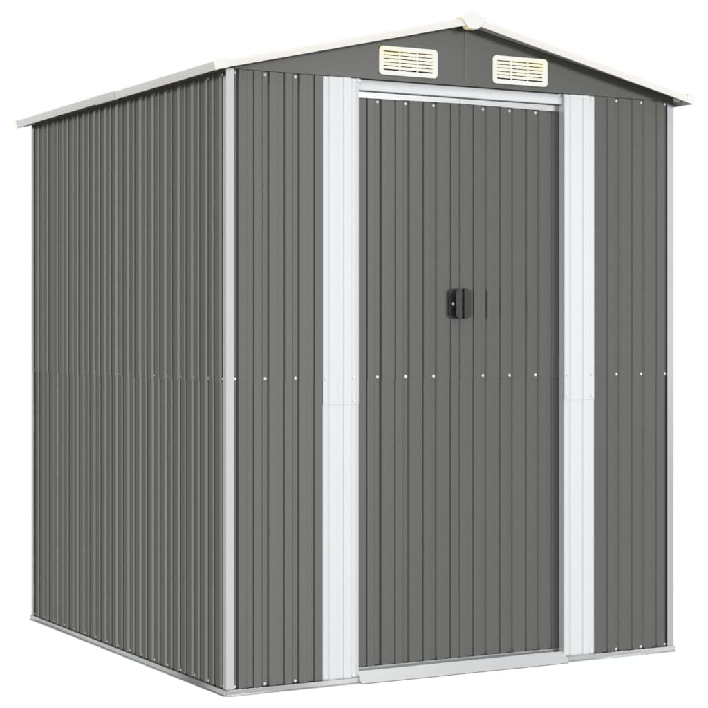 NNEVL Garden Shed Light Grey 192x191x223 cm Galvanised Steel-1