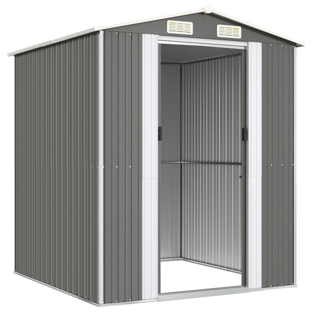 NNEVL Garden Shed Light Grey 192x191x223 cm Galvanised Steel-3