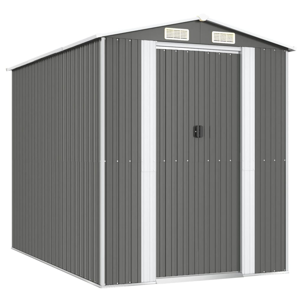 NNEVL Garden Shed Light Grey 192x274x223 cm Galvanised Steel-1