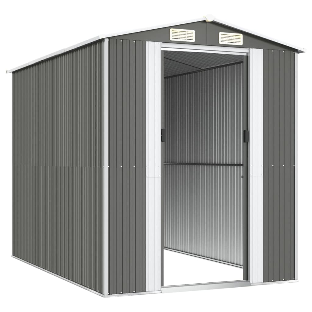 NNEVL Garden Shed Light Grey 192x274x223 cm Galvanised Steel-3