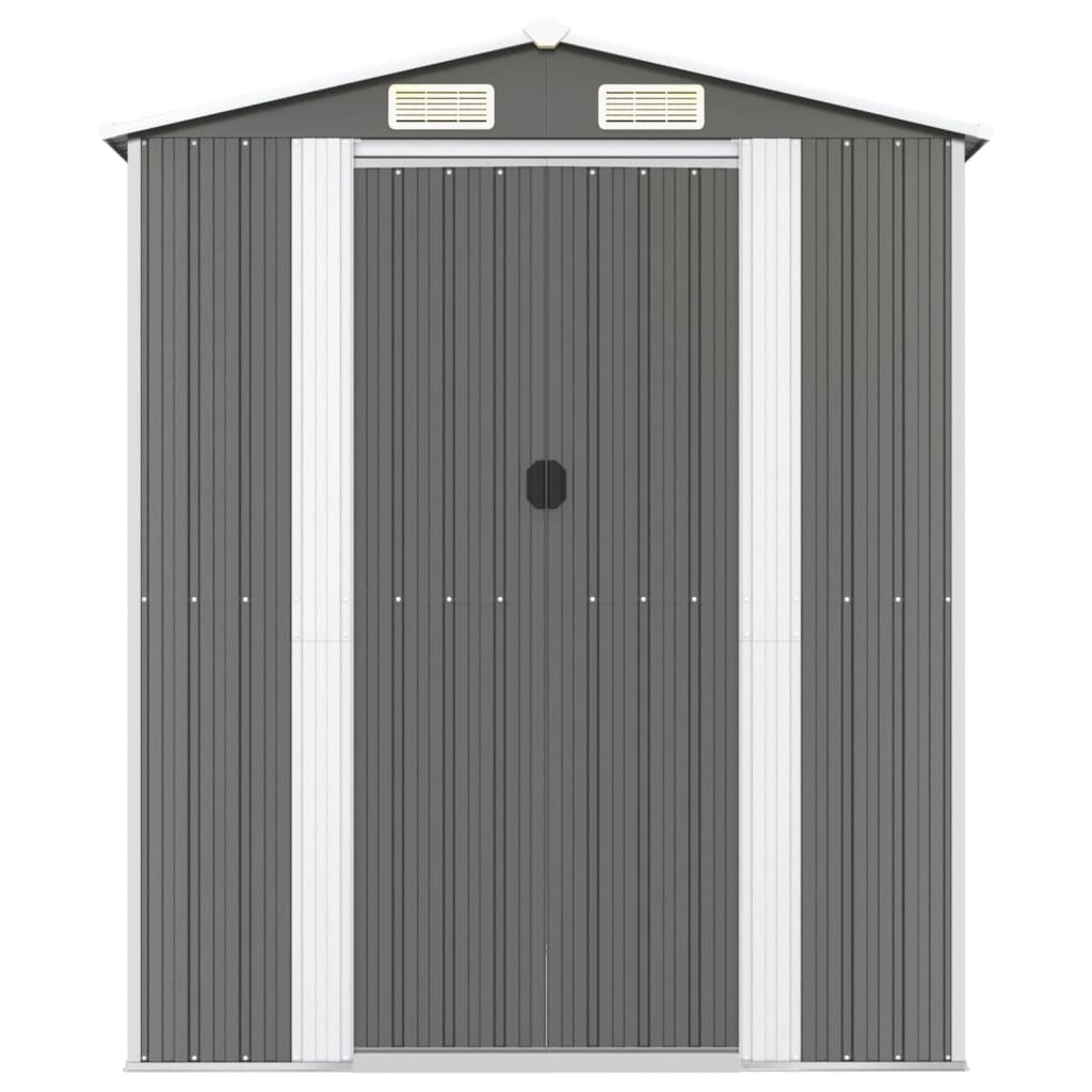 NNEVL Garden Shed Light Grey 192x440x223 cm Galvanised Steel-2