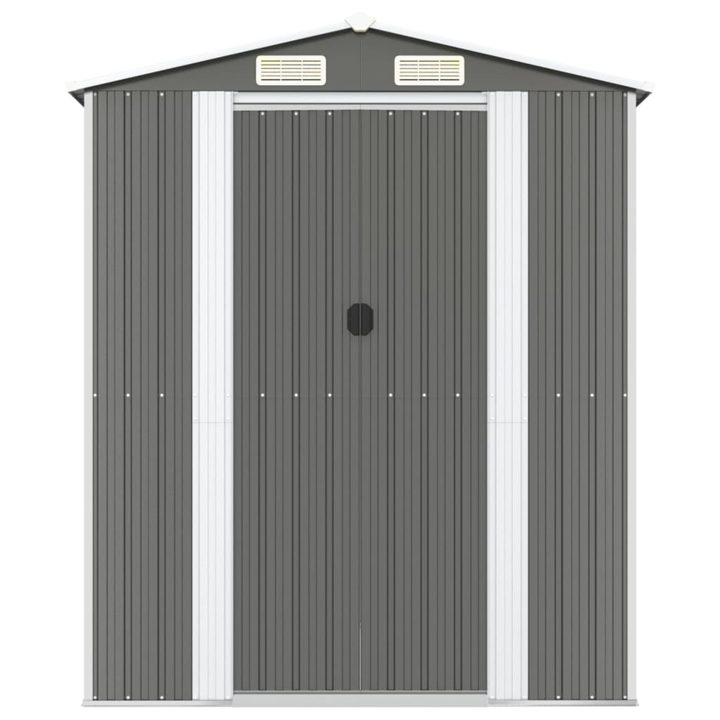 NNEVL Garden Shed Light Grey 192x523x223 cm Galvanised Steel-2