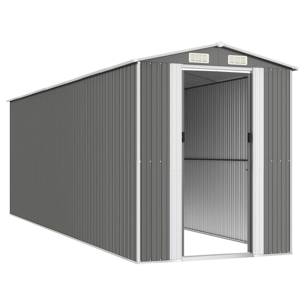 NNEVL Garden Shed Light Grey 192x606x223 cm Galvanised Steel-3
