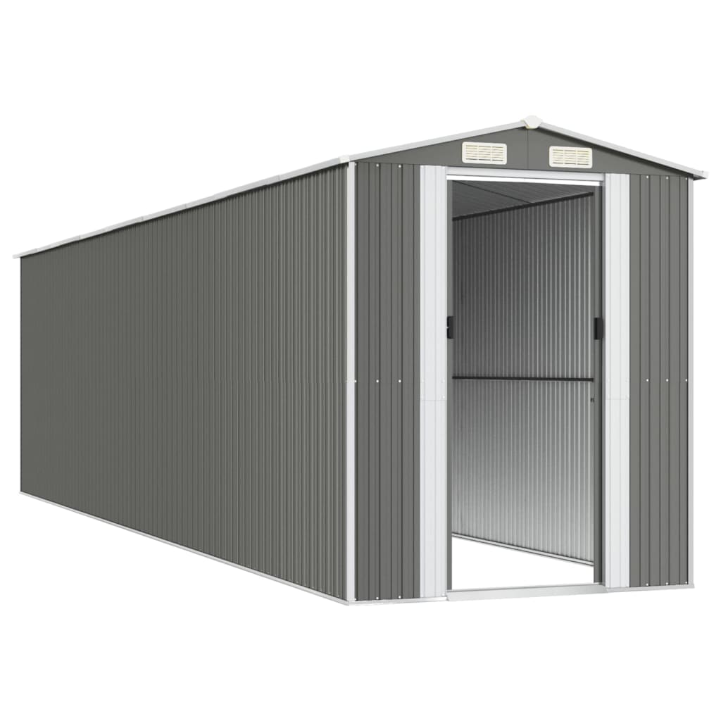 NNEVL Garden Shed Light Grey 192x772x223 cm Galvanised Steel-3