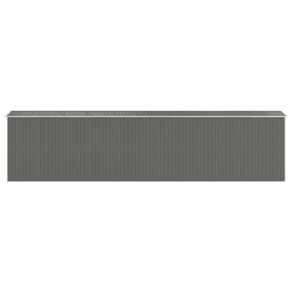 NNEVL Garden Shed Light Grey 192x855x223 cm Galvanised Steel-4