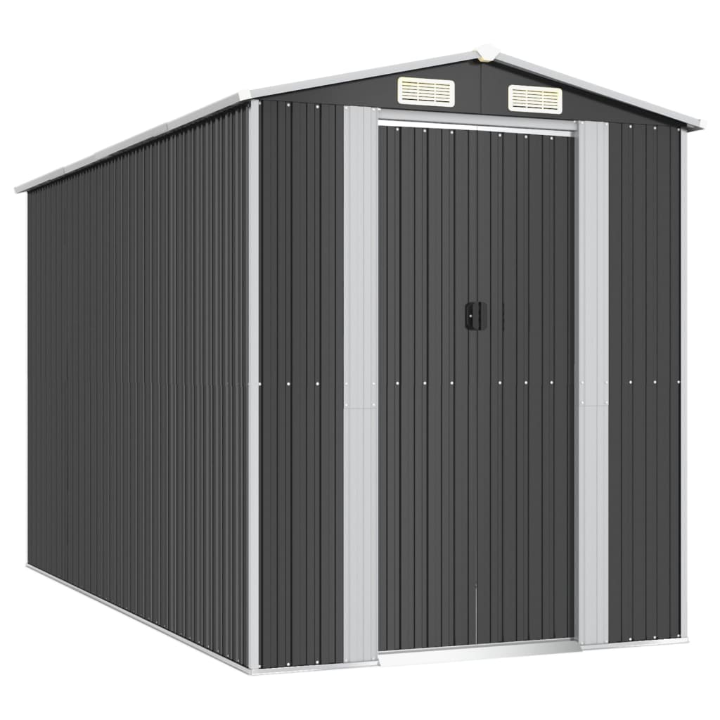 NNEVL Garden Shed Anthracite 192x357x223 cm Galvanised Steel-1