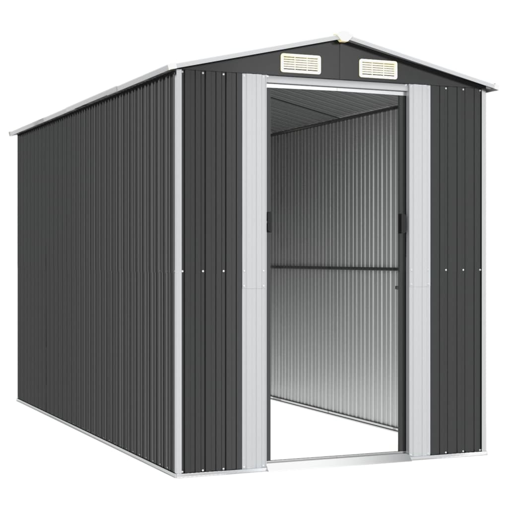 NNEVL Garden Shed Anthracite 192x357x223 cm Galvanised Steel-3