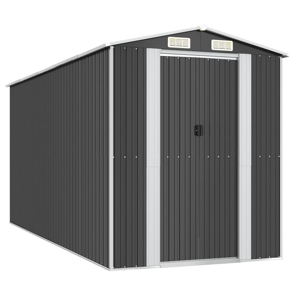 NNEVL Garden Shed Anthracite 192x440x223 cm Galvanised Steel-1