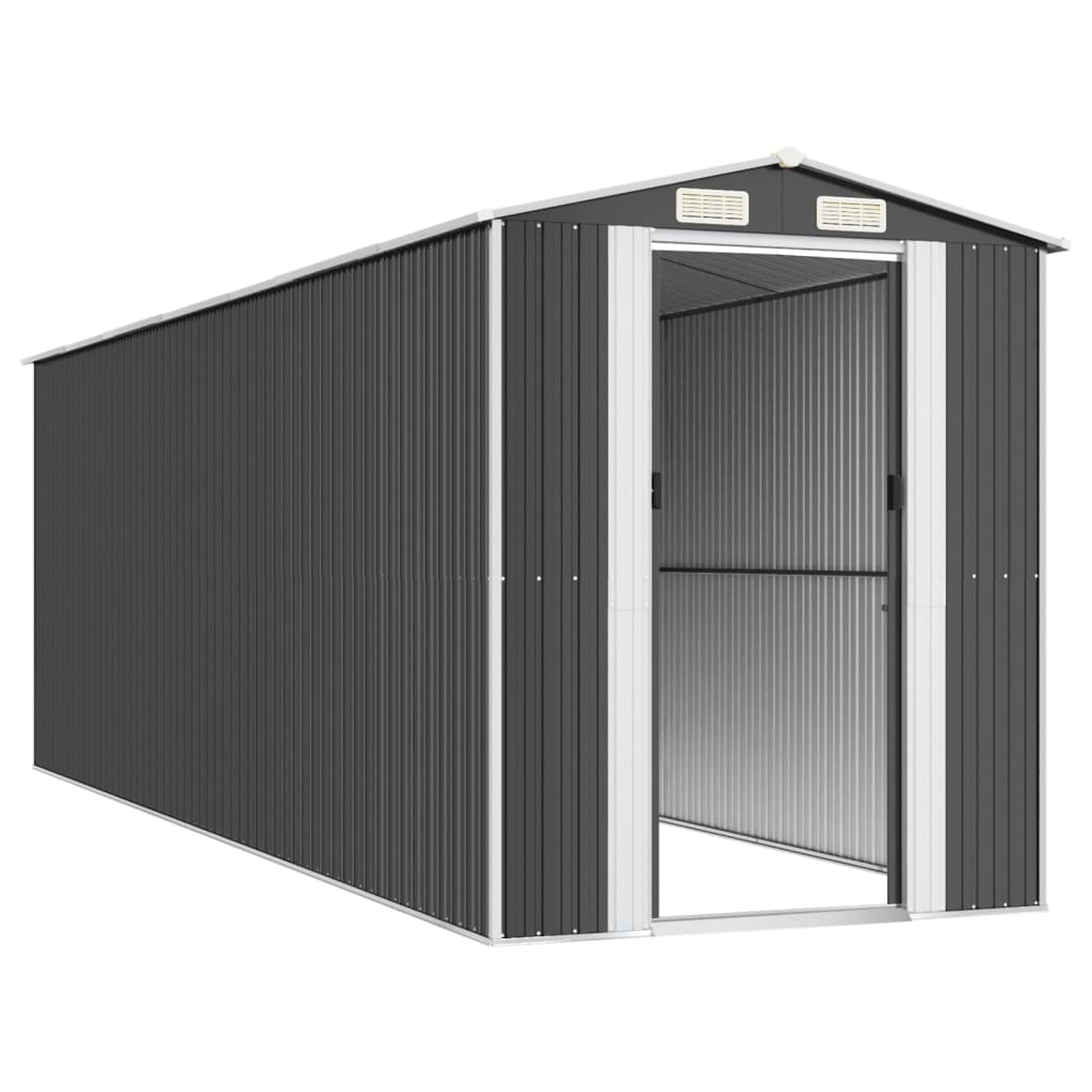 NNEVL Garden Shed Anthracite 192x606x223 cm Galvanised Steel-3