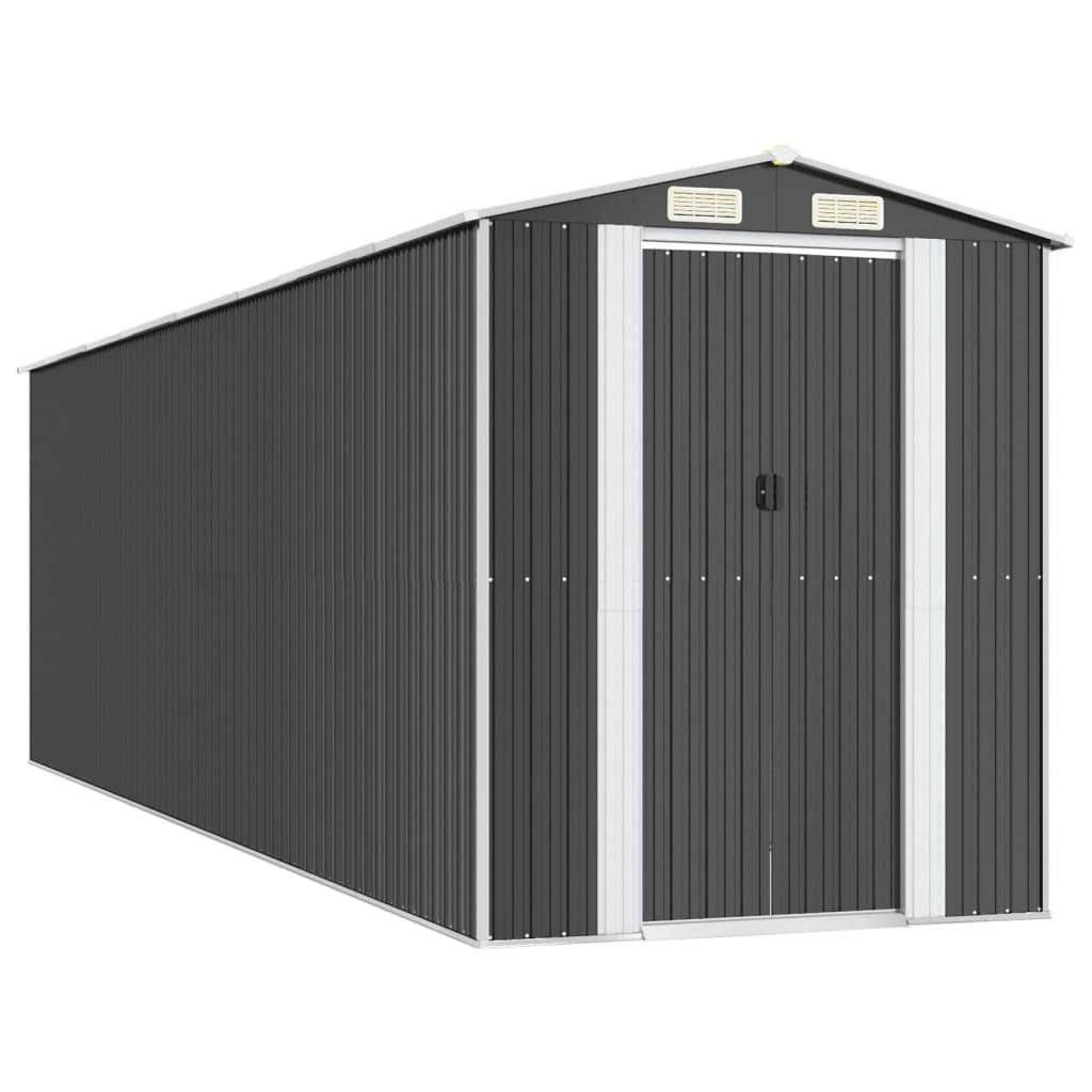 NNEVL Garden Shed Anthracite 192x689x223 cm Galvanised Steel-1