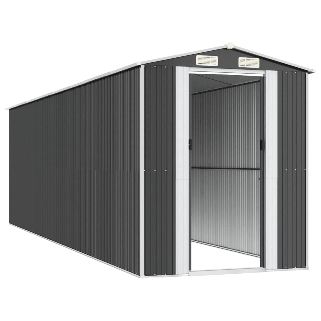 NNEVL Garden Shed Anthracite 192x689x223 cm Galvanised Steel-3