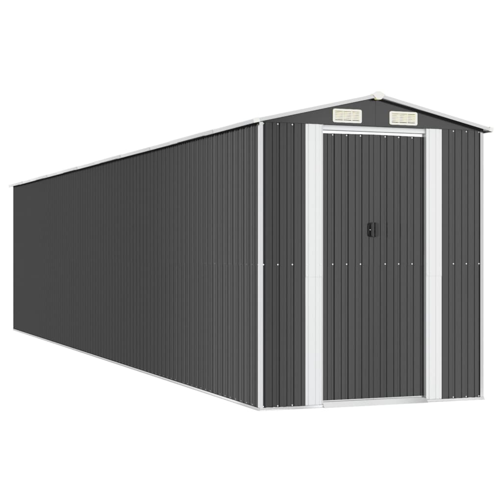 NNEVL Garden Shed Anthracite 192x938x223 cm Galvanised Steel-1