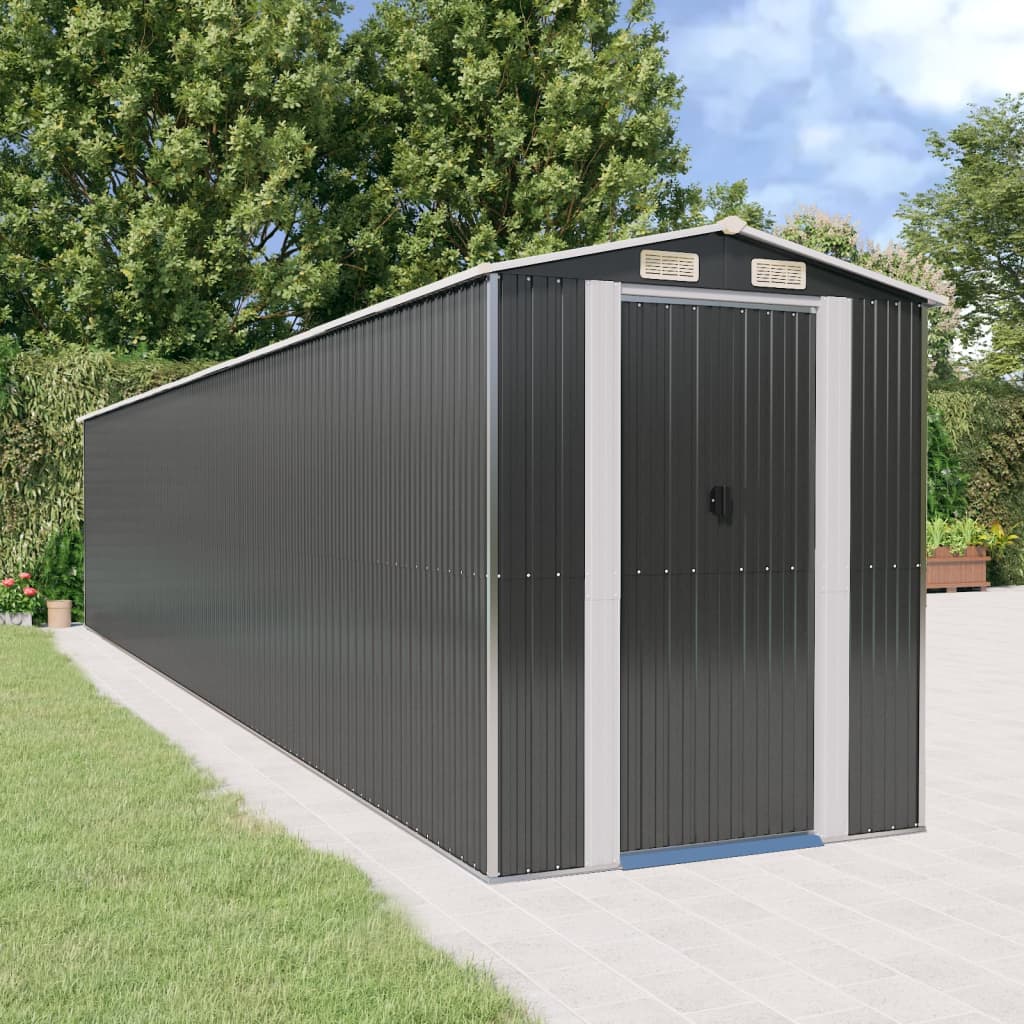NNEVL Garden Shed Anthracite 192x1021x223 cm Galvanised Steel-0