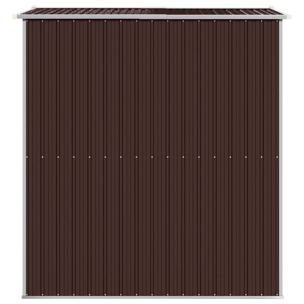 NNEVL Garden Shed Dark Brown 192x191x223 cm Galvanised Steel-4