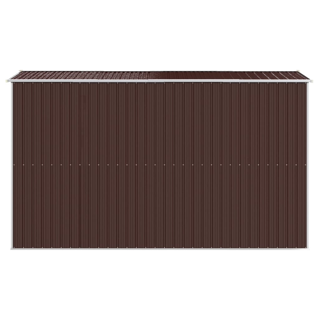 NNEVL Garden Shed Dark Brown 192x357x223 cm Galvanised Steel-4