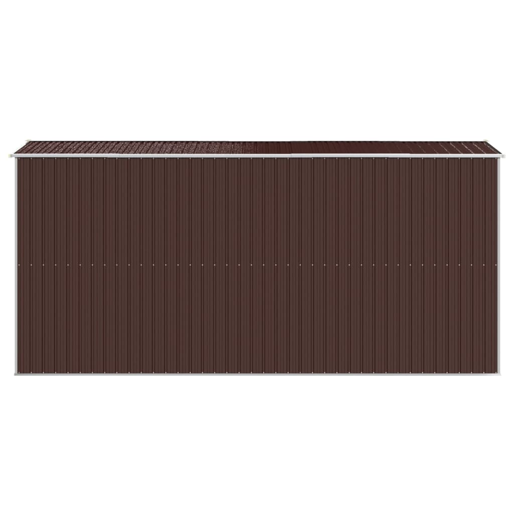 NNEVL Garden Shed Dark Brown 192x440x223 cm Galvanised Steel-4