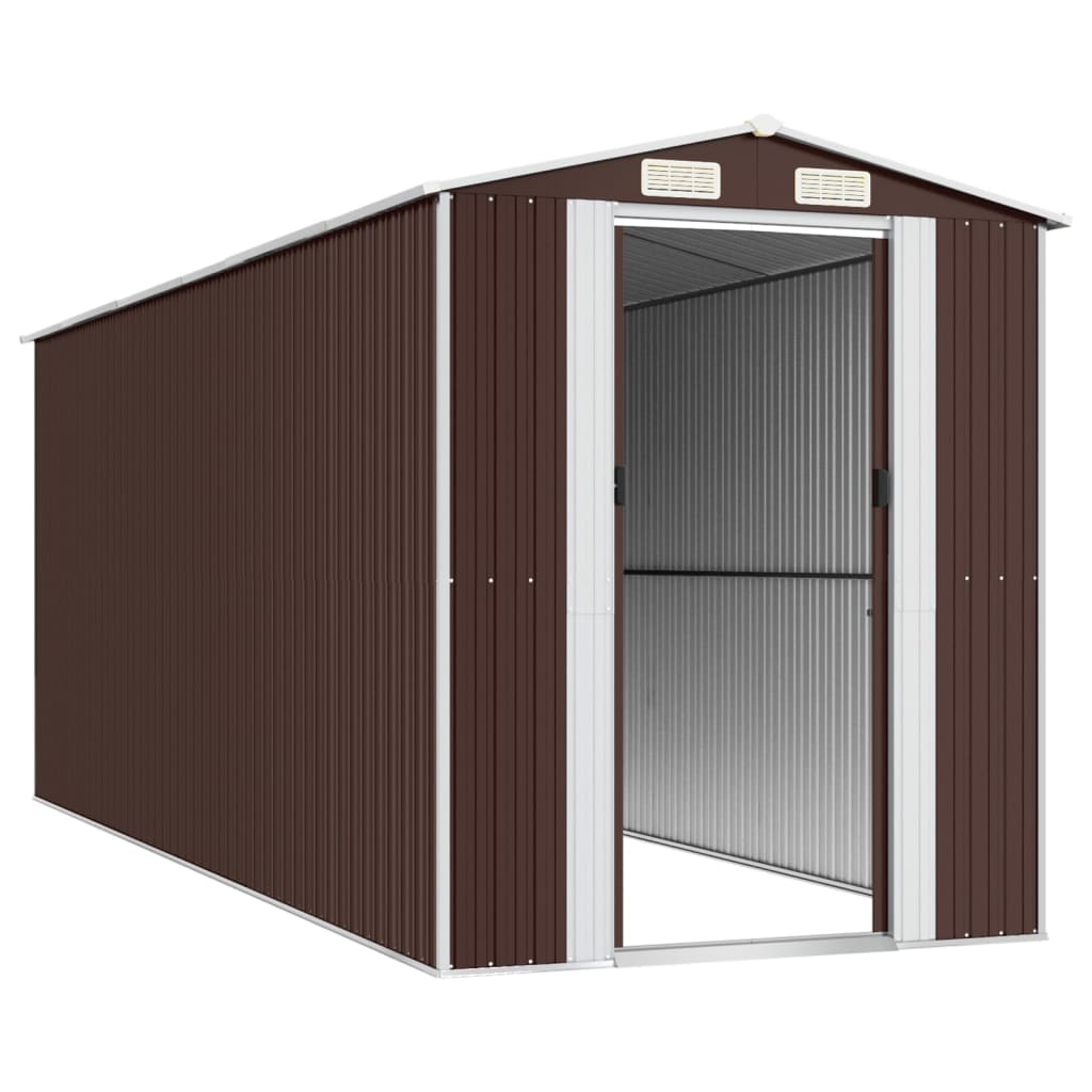 NNEVL Garden Shed Dark Brown 192x523x223 cm Galvanised Steel-3