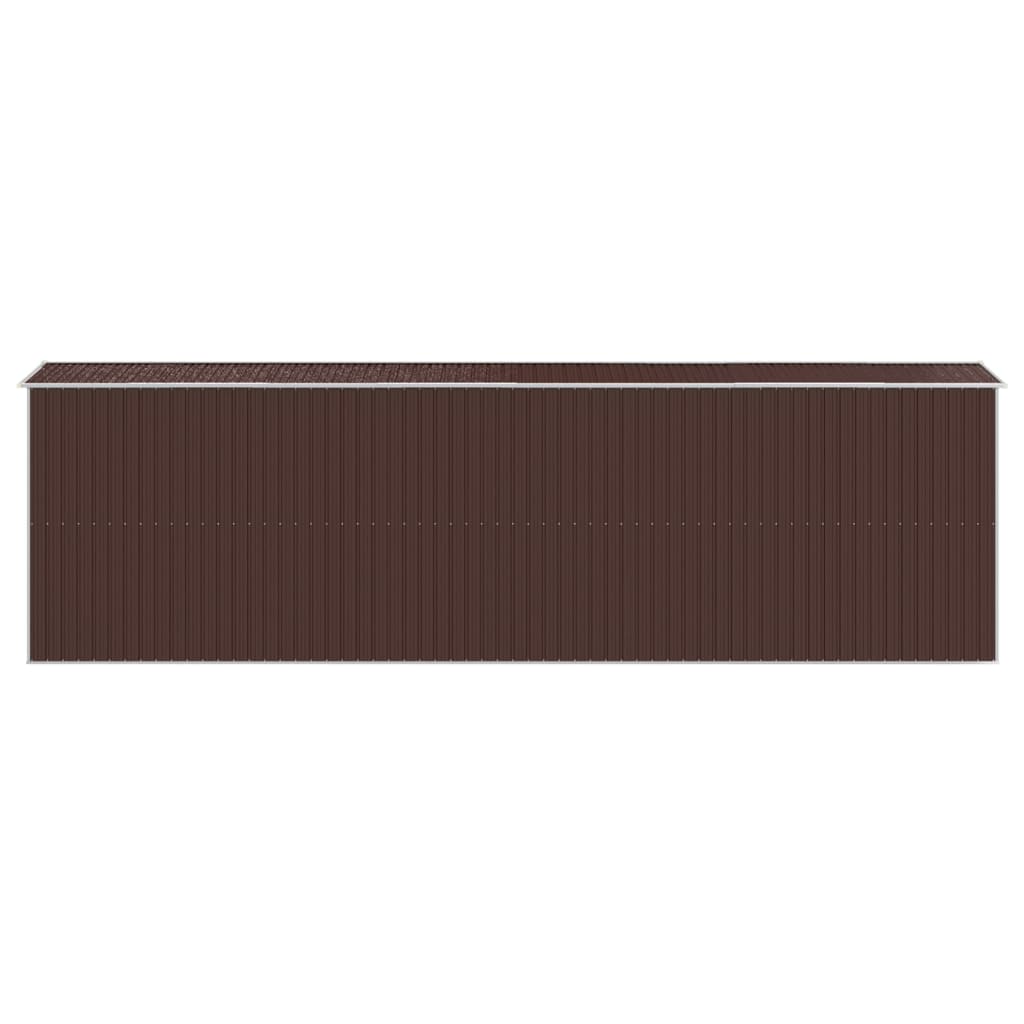 NNEVL Garden Shed Dark Brown 192x689x223 cm Galvanised Steel-4
