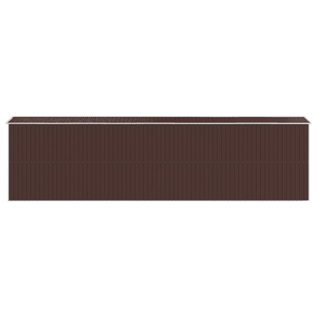NNEVL Garden Shed Dark Brown 192x772x223 cm Galvanised Steel-4