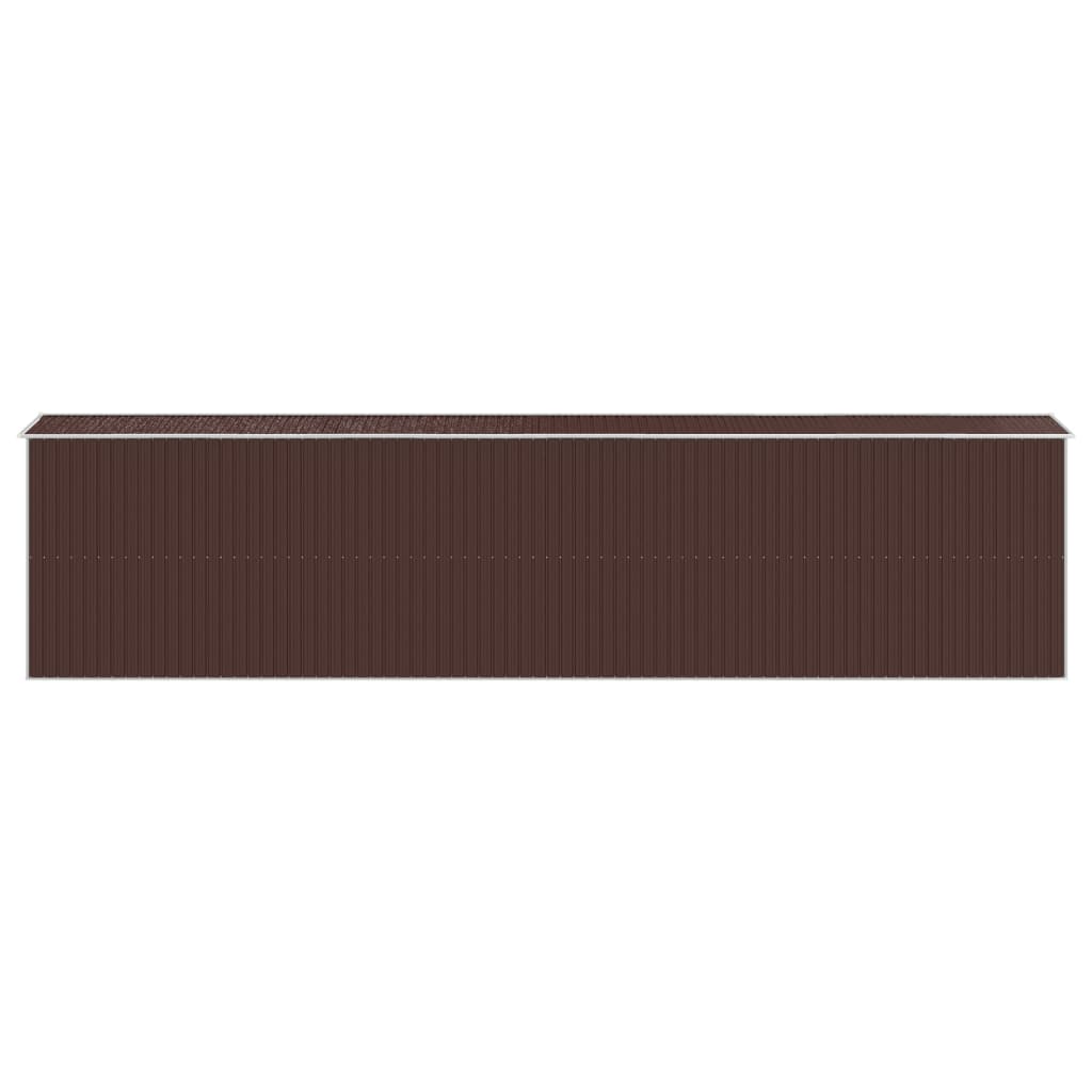 NNEVL Garden Shed Dark Brown 192x855x223 cm Galvanised Steel-4