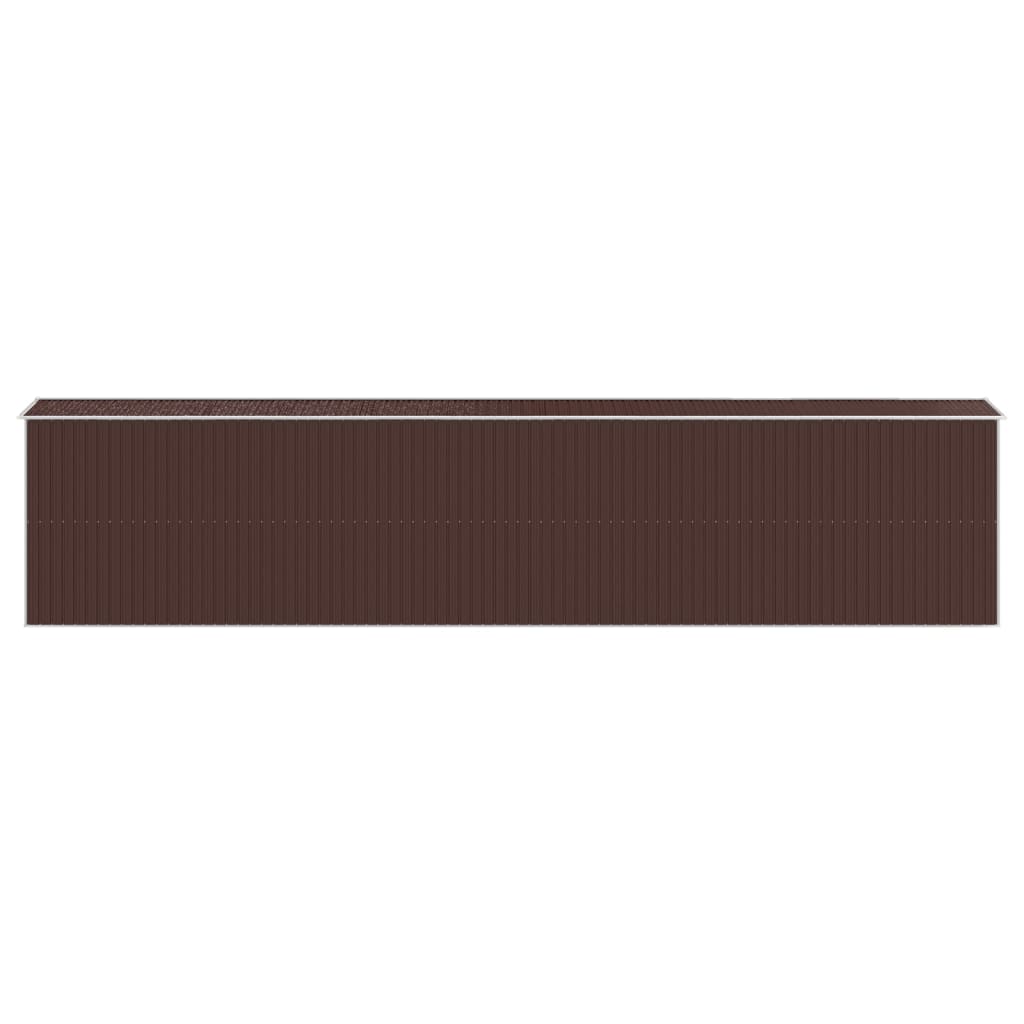 NNEVL Garden Shed Dark Brown 192x938x223 cm Galvanised Steel-4
