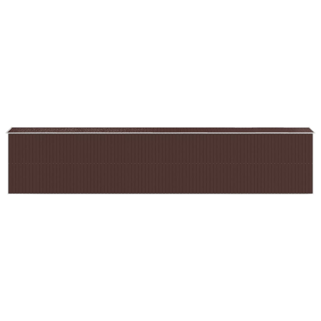 NNEVL Garden Shed Dark Brown 192x1021x223 cm Galvanised Steel-4