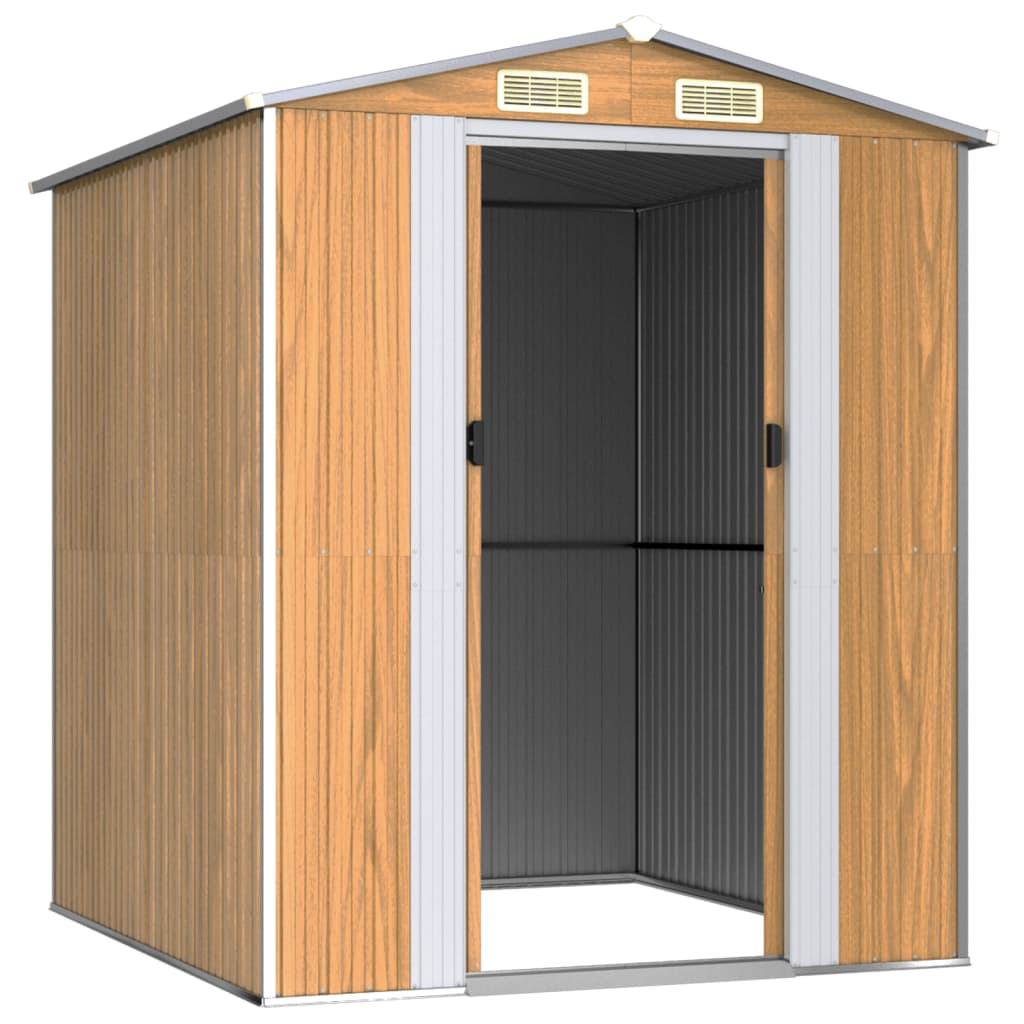 NNEVL Garden Shed Light Brown 192x191x223 cm Galvanised Steel-2