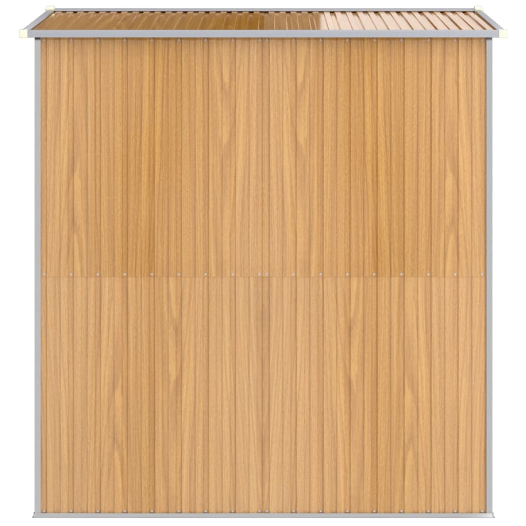 NNEVL Garden Shed Light Brown 192x191x223 cm Galvanised Steel-4
