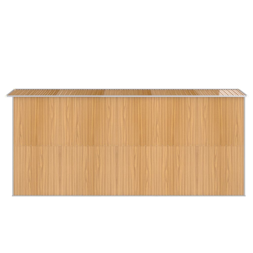 NNEVL Garden Shed Light Brown 192x440x223 cm Galvanised Steel-4