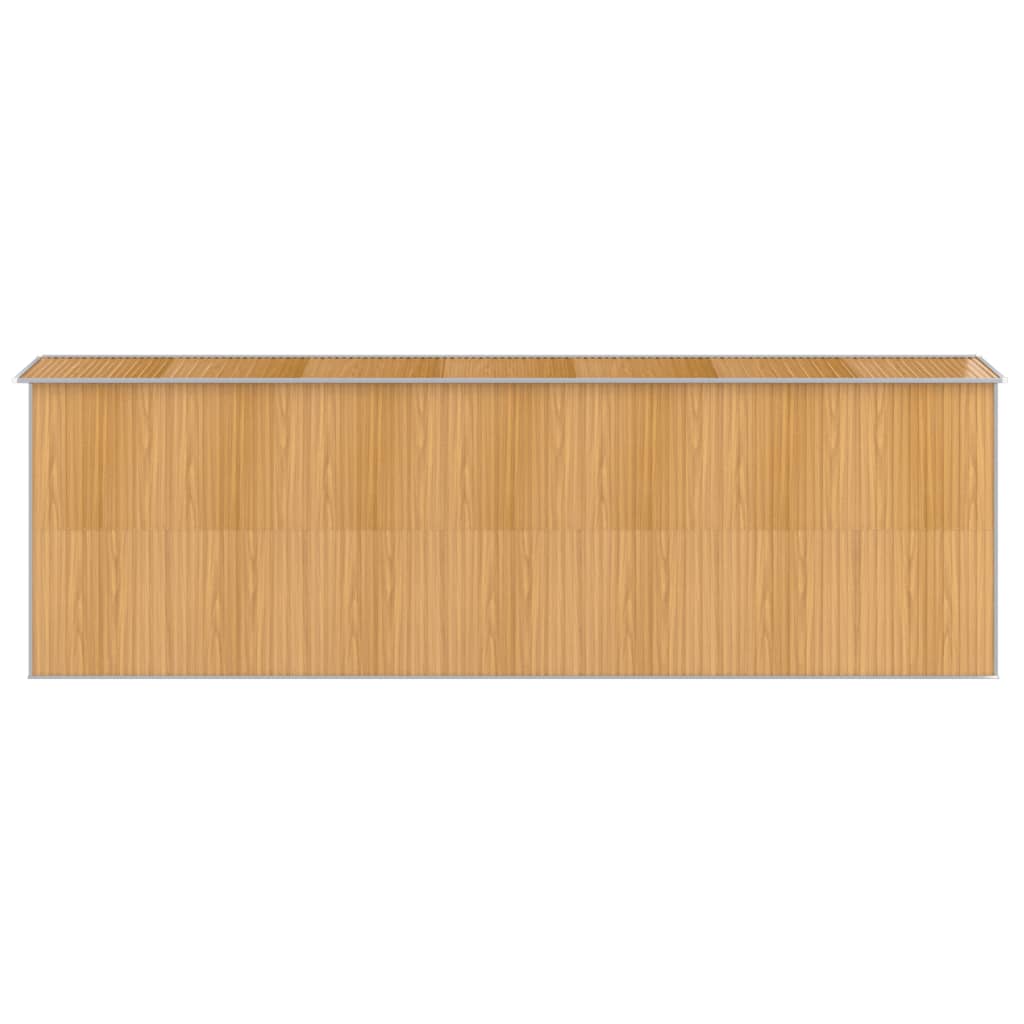 NNEVL Garden Shed Light Brown 192x606x223 cm Galvanised Steel-4