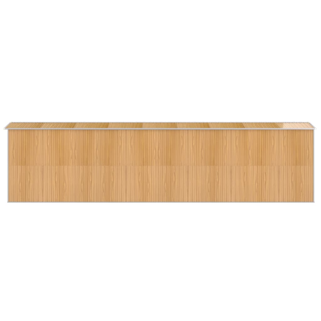 NNEVL Garden Shed Light Brown 192x772x223 cm Galvanised Steel-4