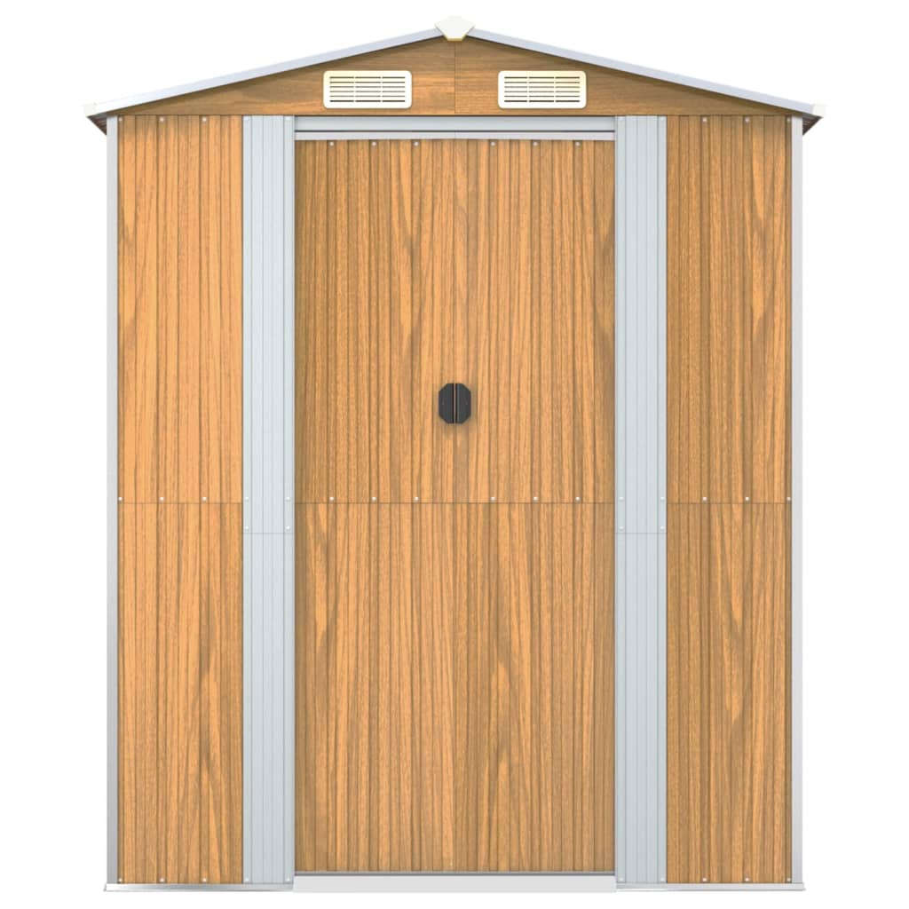 NNEVL Garden Shed Light Brown 192x938x223 cm Galvanised Steel-3