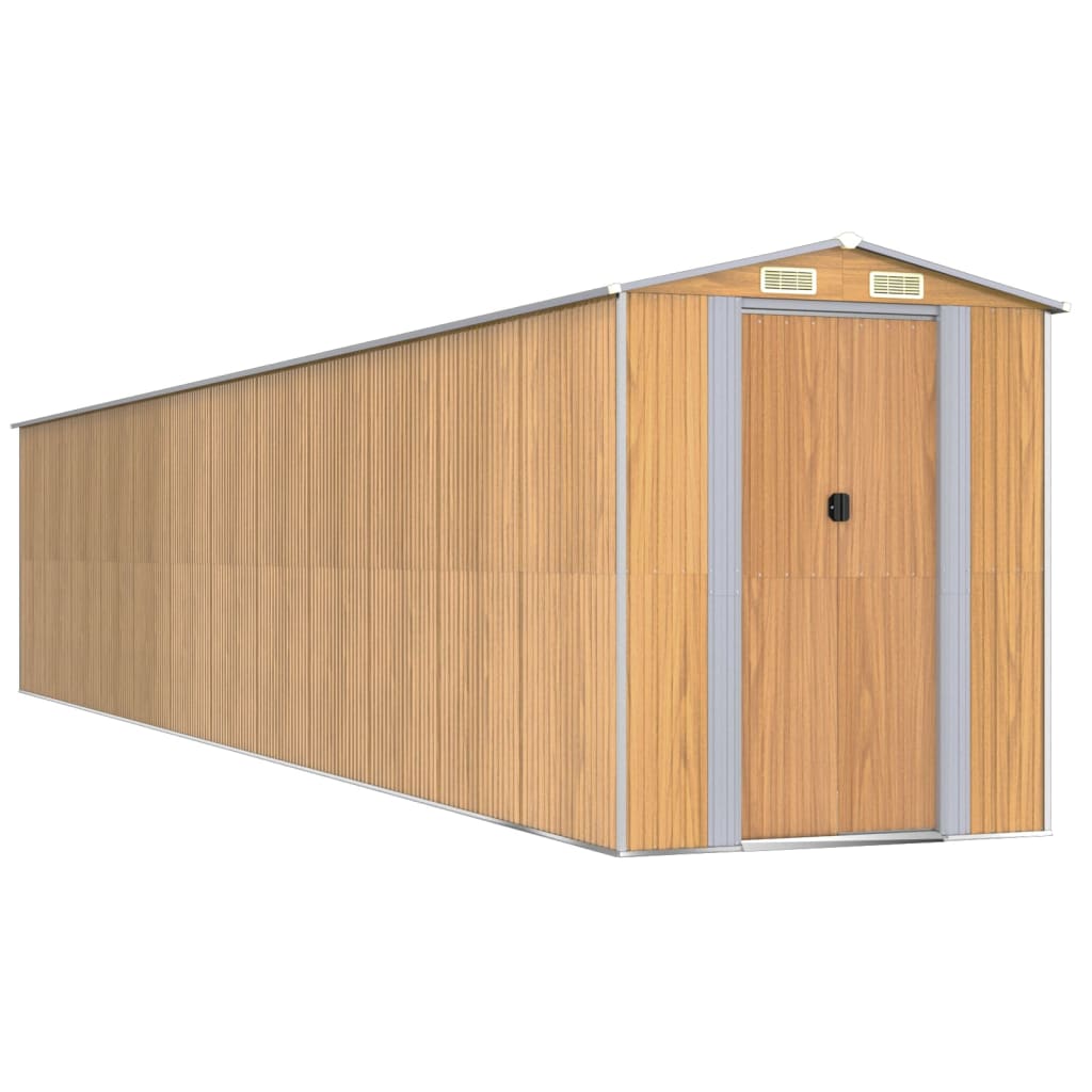 NNEVL Garden Shed Light Brown 192x1021x223 cm Galvanised Steel-1