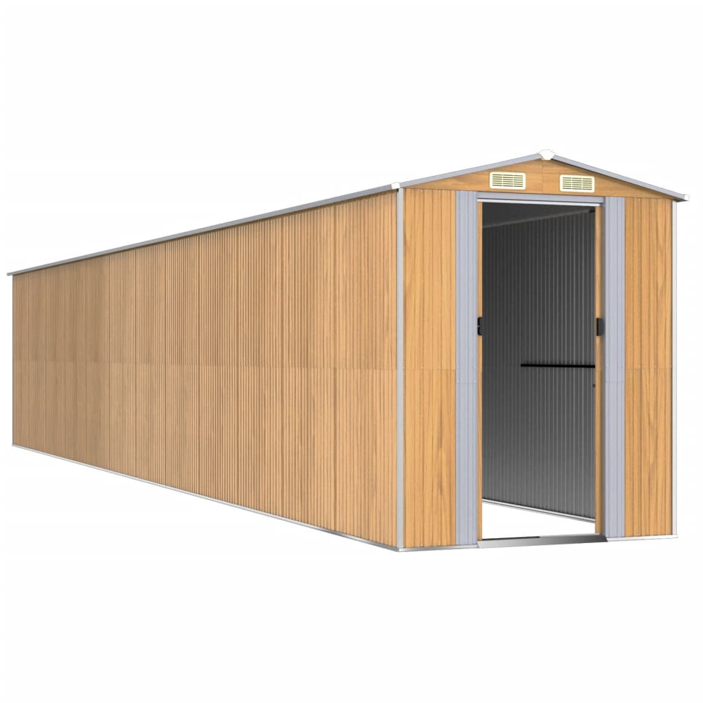 NNEVL Garden Shed Light Brown 192x1021x223 cm Galvanised Steel-2
