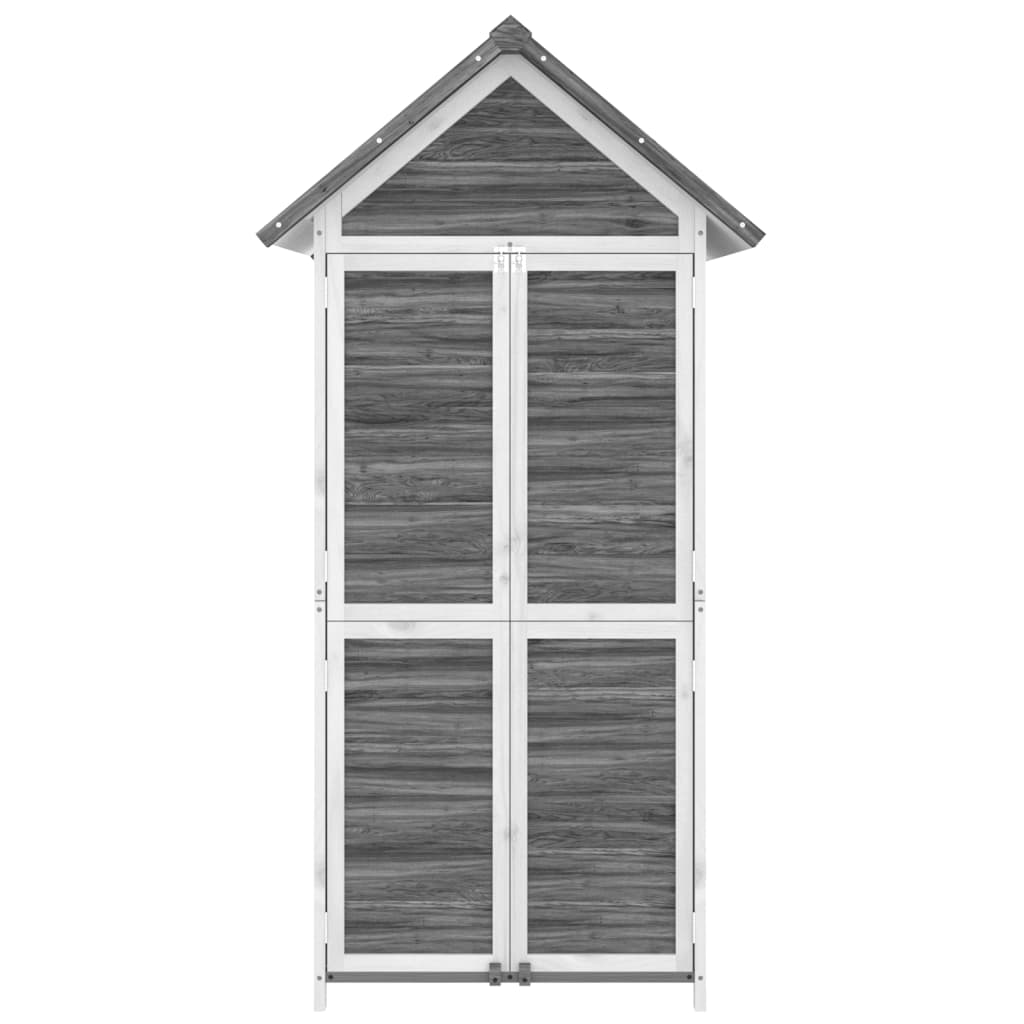 NNEVL Garden Tool Shed Grey 89x52.5x175 cm Solid Wood Pine-3