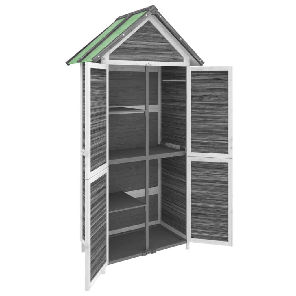 NNEVL Garden Tool Shed Grey 89x52.5x175 cm Solid Wood Pine-4