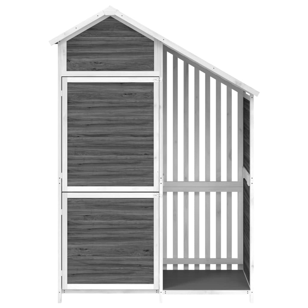 NNEVL Garden Tool Shed Grey 120x53.5x170 cm Solid Wood Pine-3