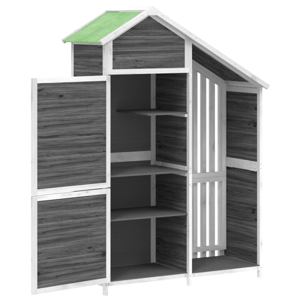NNEVL Garden Tool Shed Grey 120x53.5x170 cm Solid Wood Pine-4