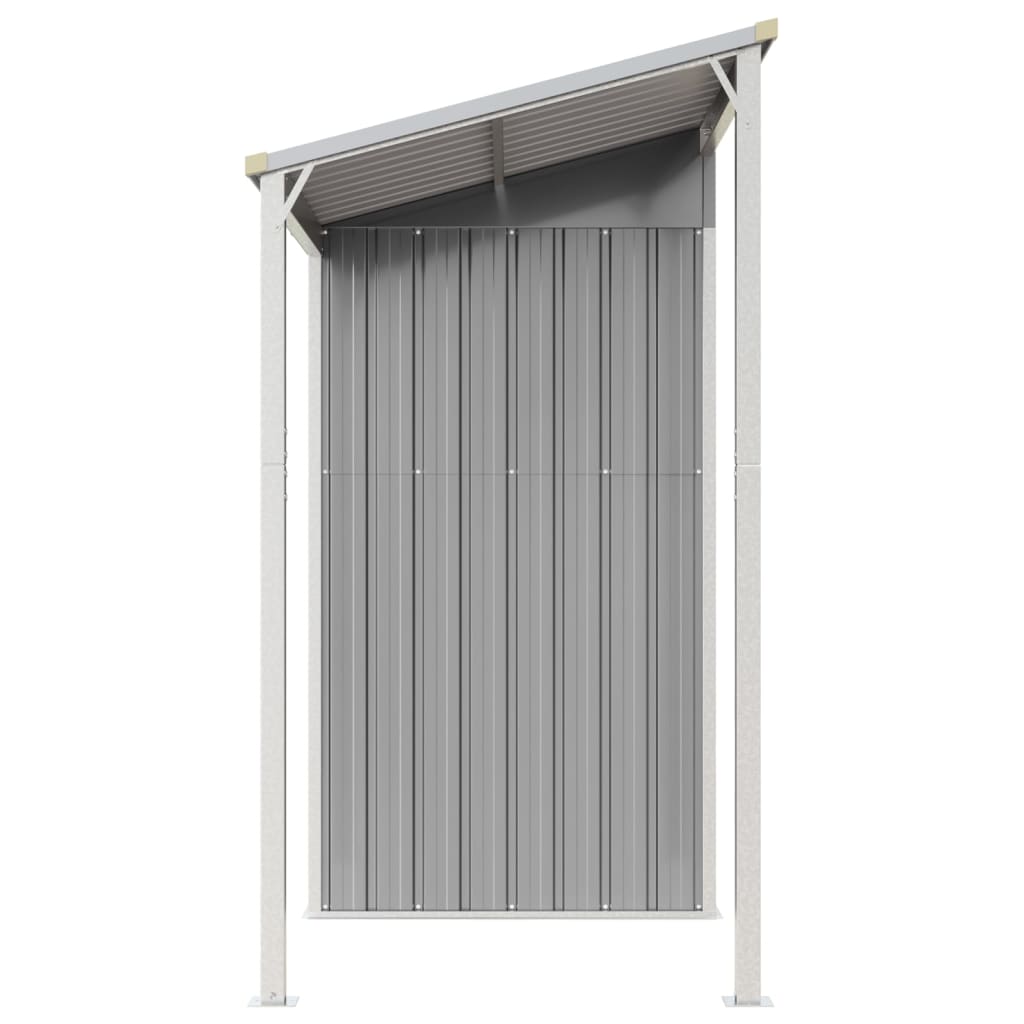 NNEVL Garden Shed with Extended Roof Light Grey 277x110.5x181 cm Steel-4
