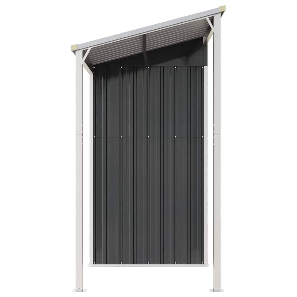 NNEVL Garden Shed with Extended Roof Anthracite 277x110.5x181 cm Steel-4